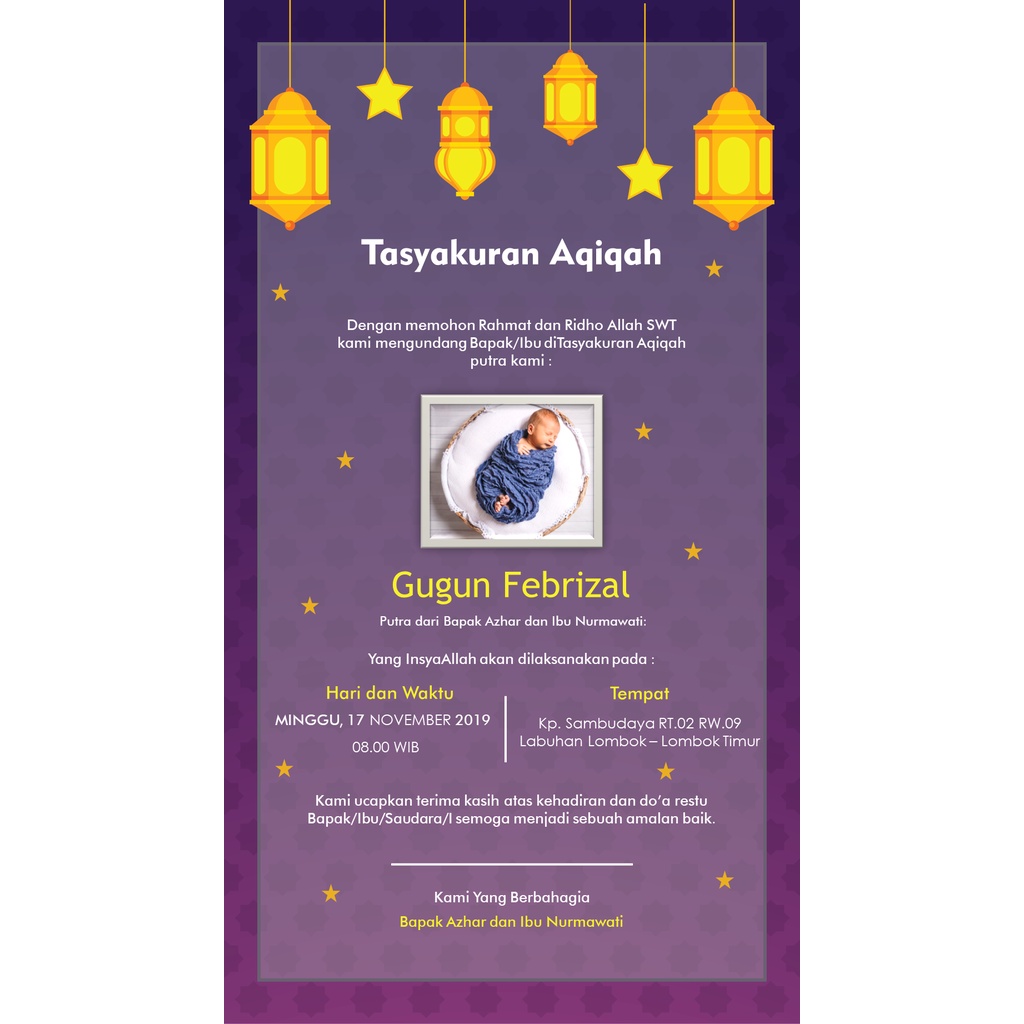 Jual Video Undangan Walimatul Khitan/Tasmiyah/Aqiqah ( B16 ) | Shopee