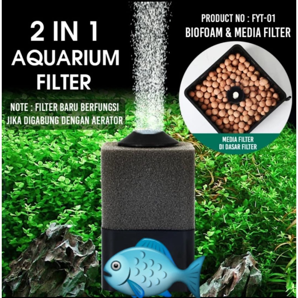 Jual 2in1 BioFoam Filter Aquarium / Media Filter / Sponge Aquarium ...