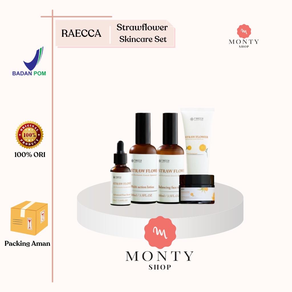 Jual RAECCA Strawflower Skincare Set 5 in 1 - Cleansing Cream 80g ...