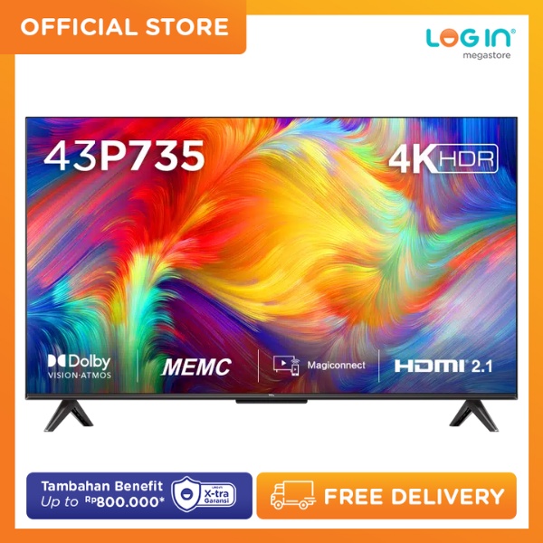 Jual TCL Smart LED TV 43P735 4K HDR Dolby Vision Atmos 43 Inch | Shopee ...