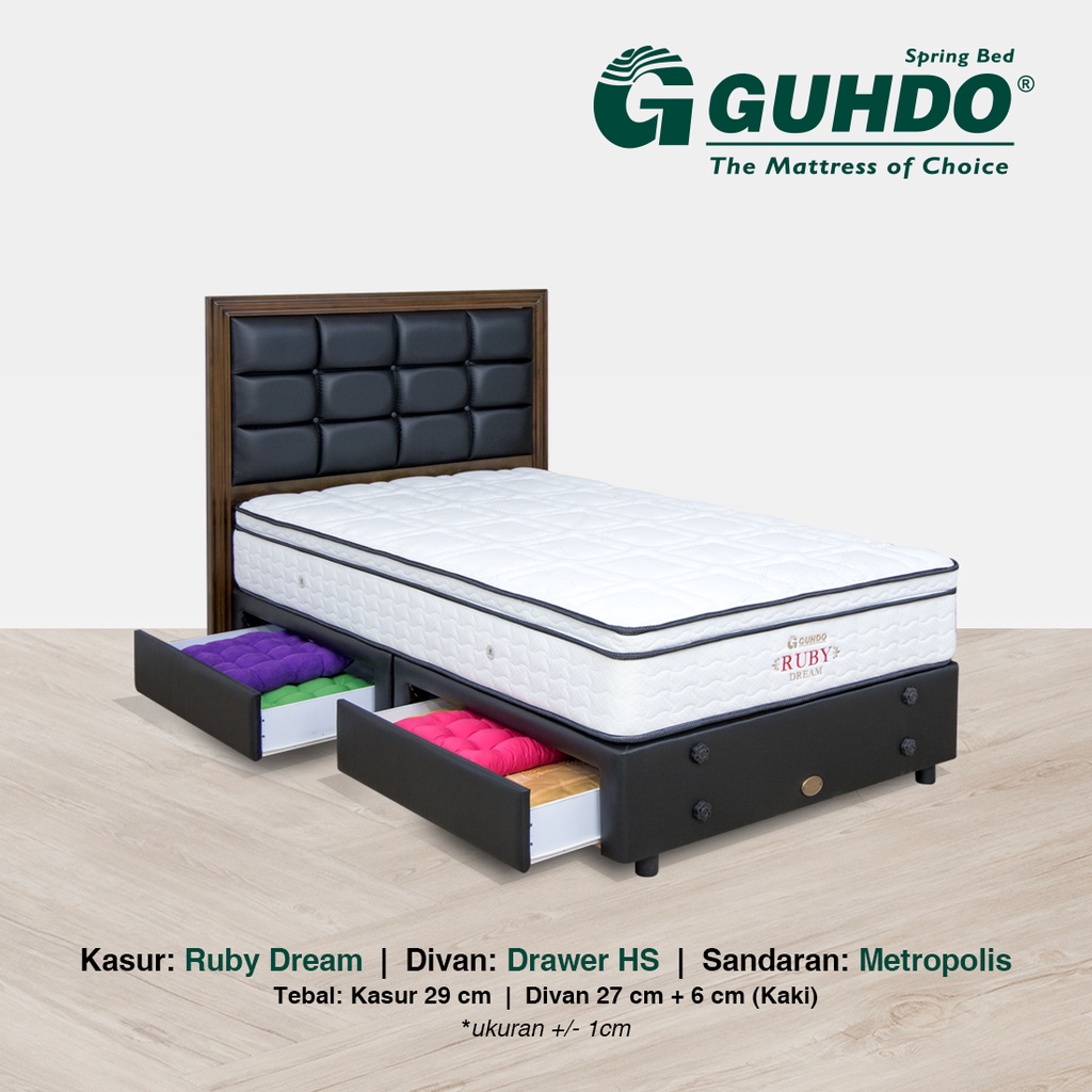 Jual Spring Bed GUHDO RUBY DREAM Set HS Metropolis Molek Furniture