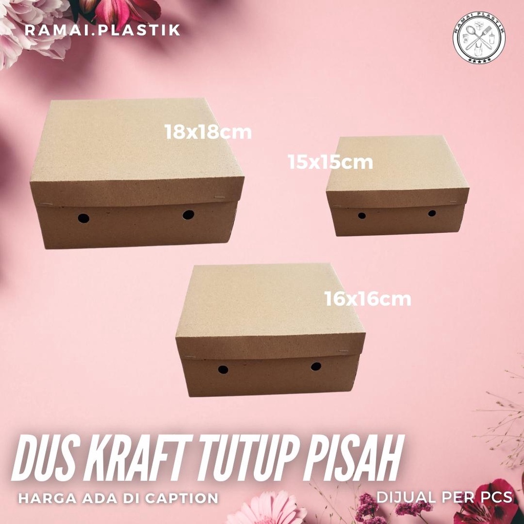 Jual Dus Kraft Uk 15cm 16cm Dan 18cm Tinggi 7cm Model Tutup Pisah Dus Nasi Shopee Indonesia