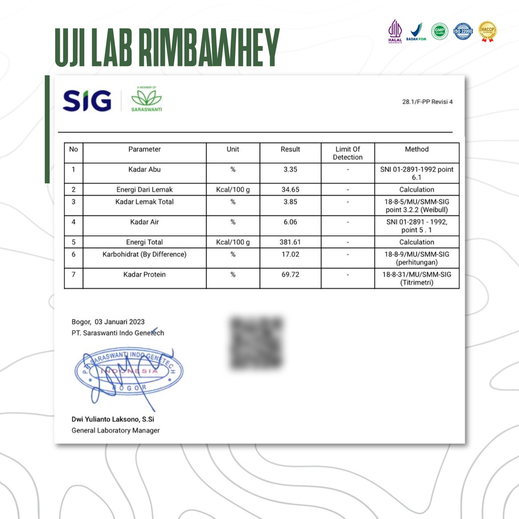 Jual Rimbalife Rimbawhey Rimba Whey Protein 3lbs / 1350gram Halal BPOM ...