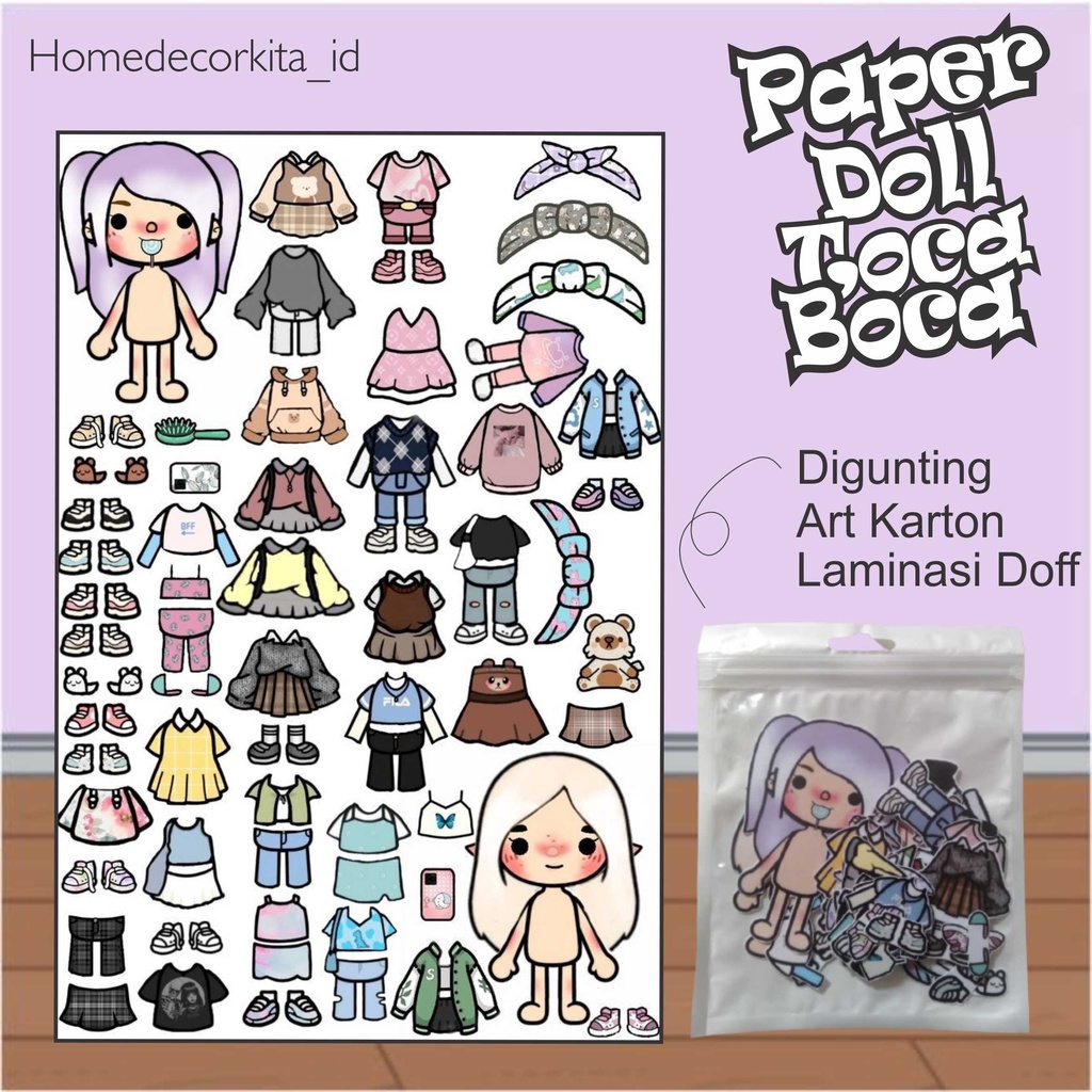 Jual Mainan Kertas Toca Boca Bp Bpan Paper Doll Viral Mainan Edukasi