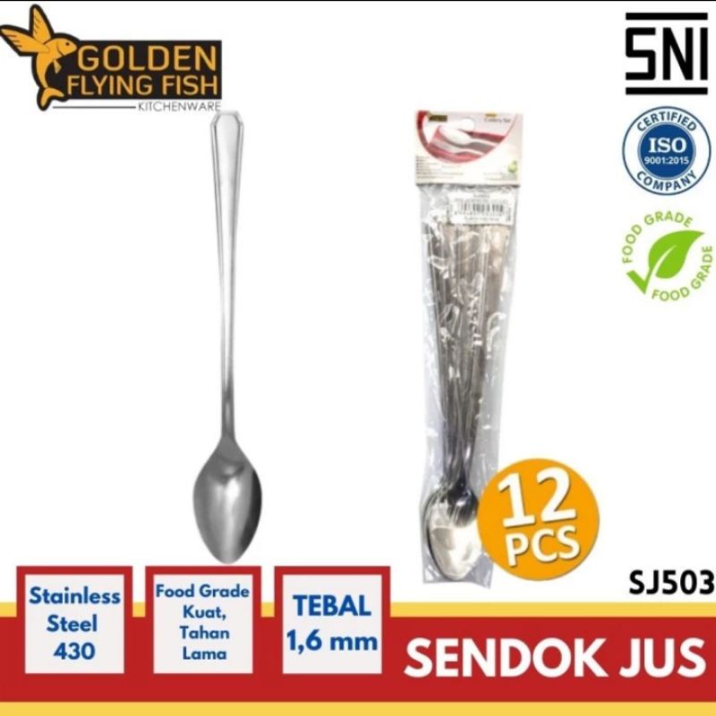 Jual Sendok Teh Panjang Golden Flying Sendok Kecil Jus Tebal Mm Stainless Shopee Indonesia