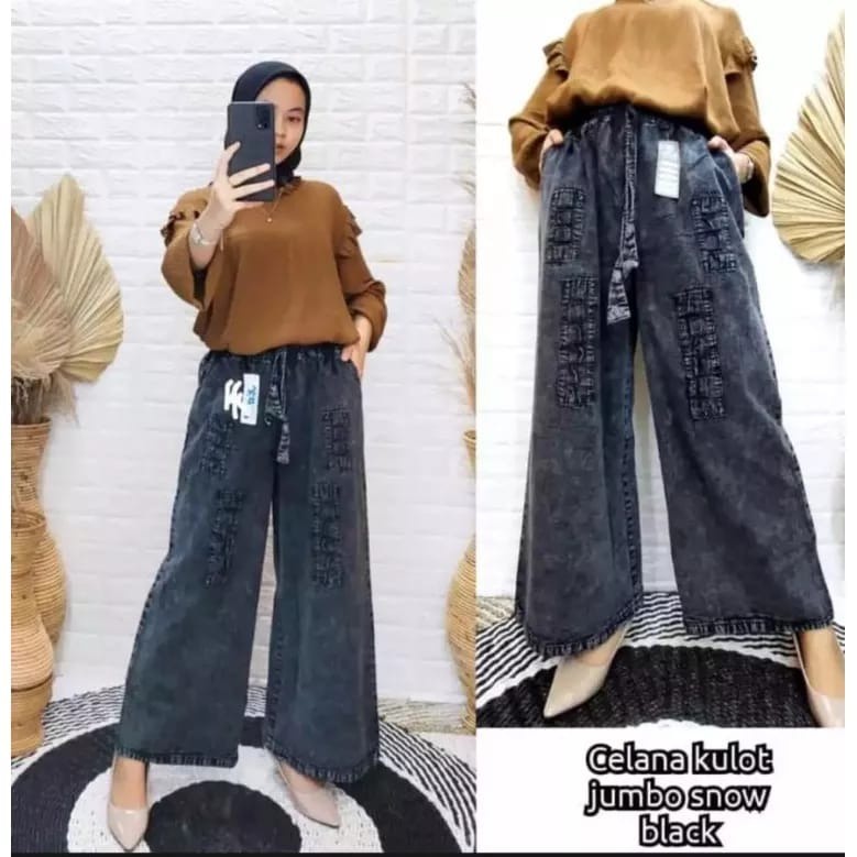 Jual CELANA KULOT LEVIS SOBEK JUMBO // KULOT JEANS WANITA FIT XXL ...