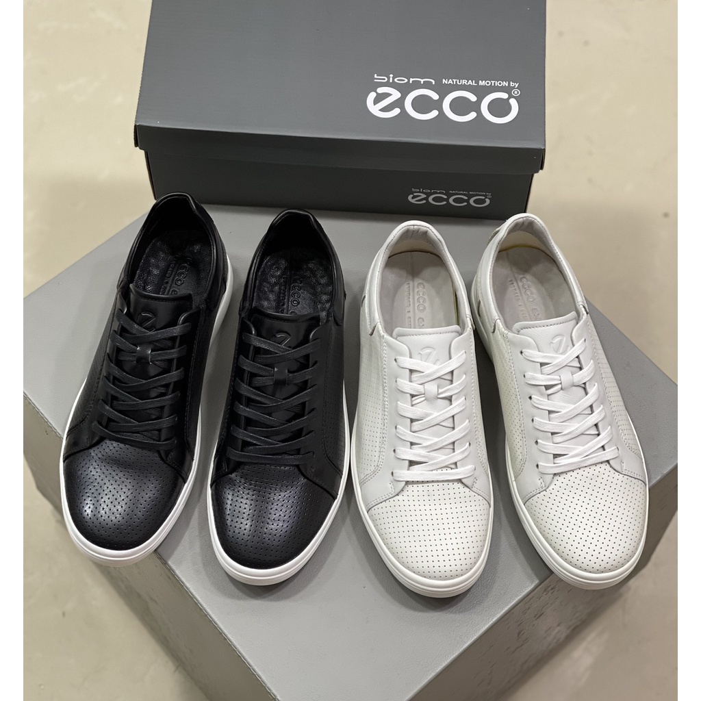 Jual ECCO new men's shoes small white shoes men's casual leather shoes