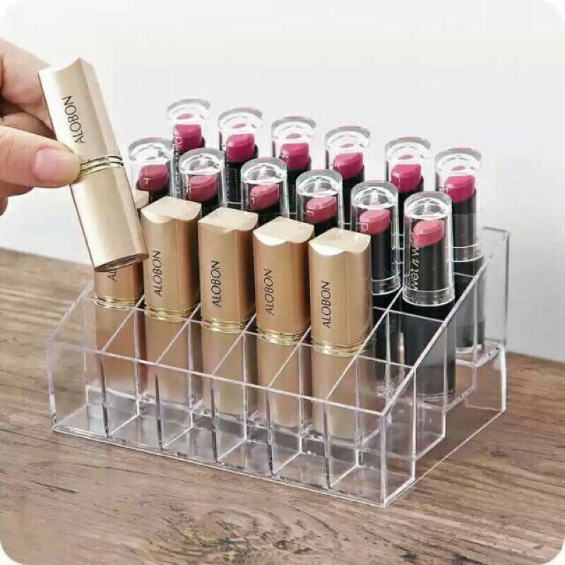 Jual Rak Tempat Lipstik Akrilik Acrylic Organizer Lipstic Holder 24
