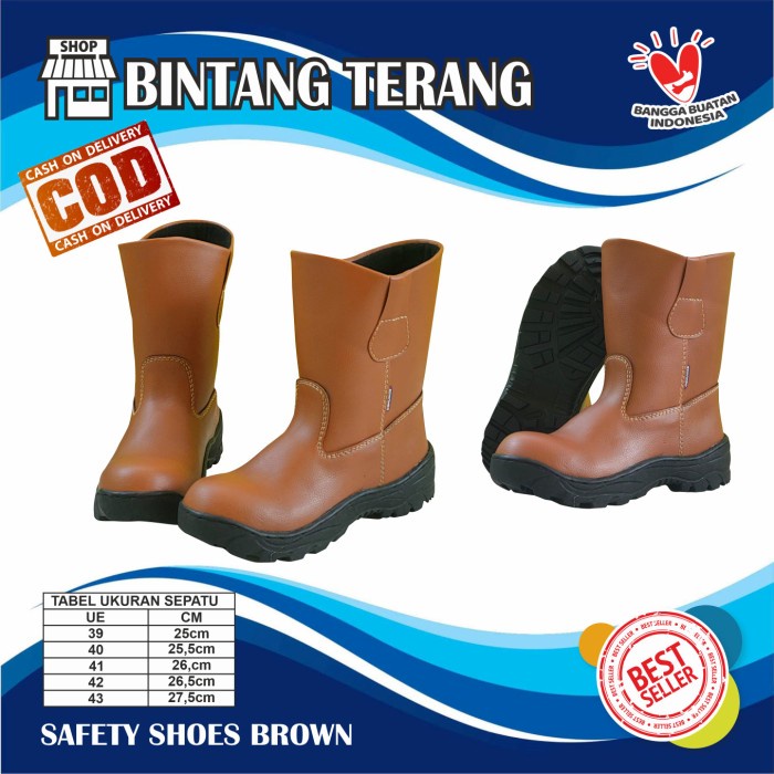 Jual SEPATU SAFETY BOOTS KING EDMUNDO UJUNG BESI PROYEK KERJA LAPANGAN ...