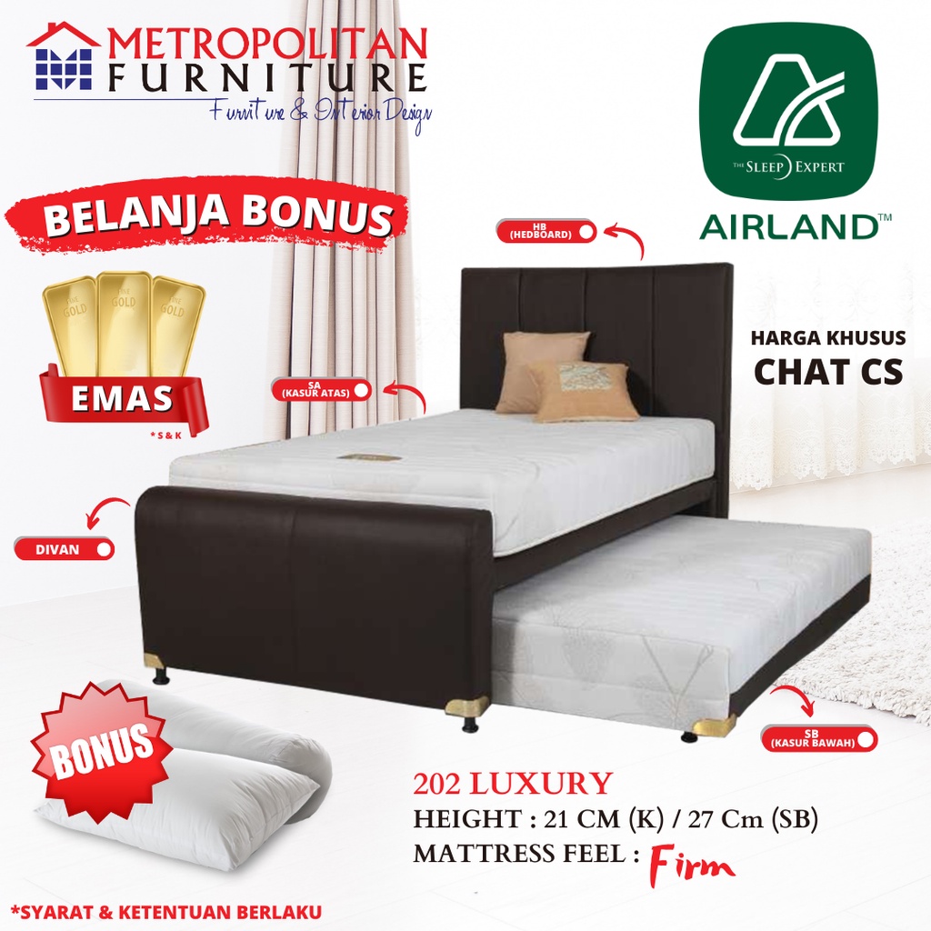 Jual Kasur Springbed Airland Luxury Full Set Spring Bed Matras In Sorong Shopee Indonesia