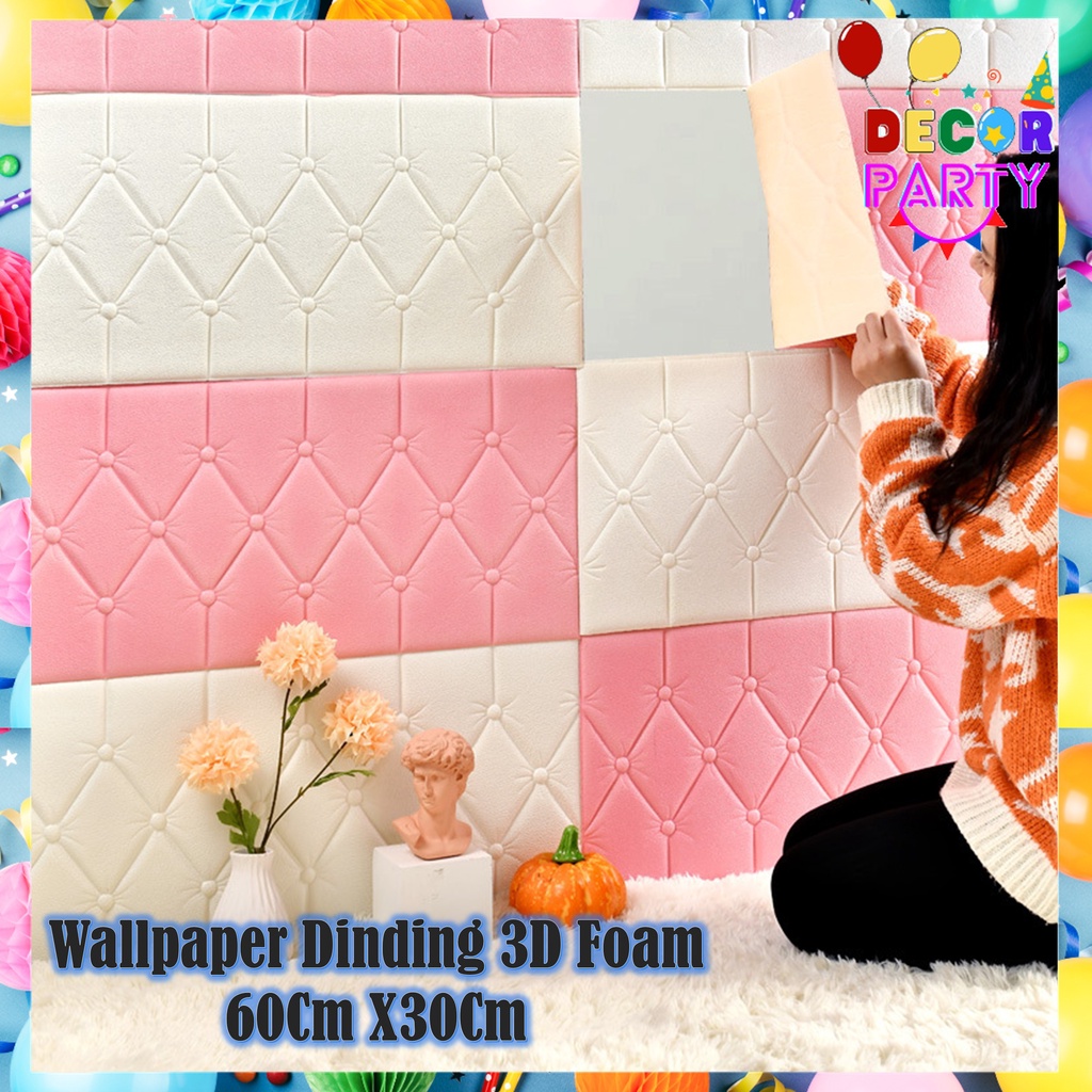 Jual Dp Wallpaper Dinding 3d Ukuran 60cm X 30cm Foam Wall Border