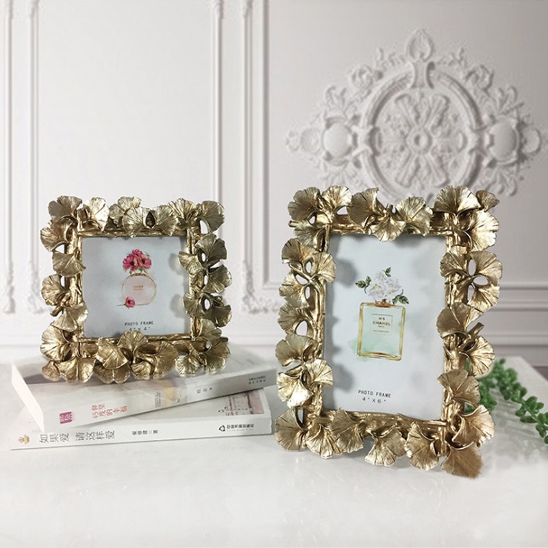 Jual Frame Foto Ginkgo Gold / Photo Frame bunga Gold flower photo frame ...