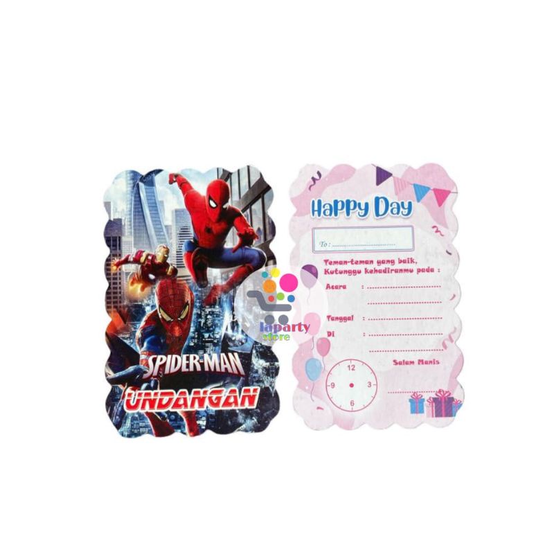 Jual Kartu Undangan Ulang Tahun Spiderman / Kartu Undangan Karakter