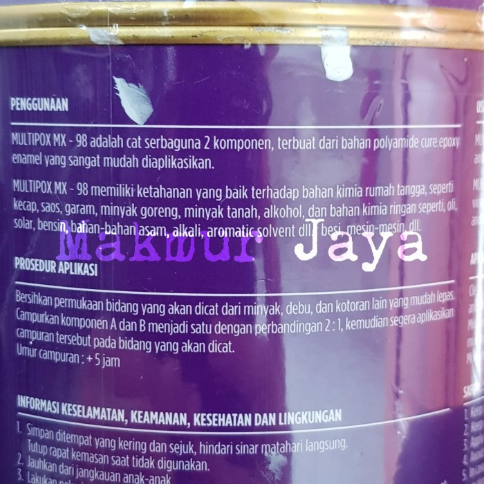 Jual Terlaris Propan Multipox Mx-98 Cat Epoxy 1Kg Mx98 | Shopee Indonesia