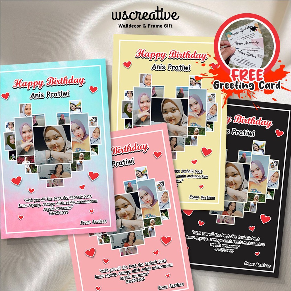 Jual (MDF) KADO ULTAH KOLASE LOVE FRAME CUSTOM UK 10RS (20CMX30CM ...