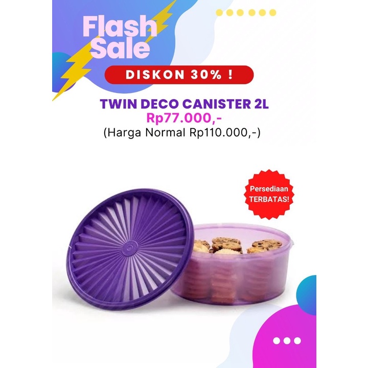 Jual TUPPERWARE TWIN DECO CANISTER 2L - TOPLES KUE | Shopee Indonesia