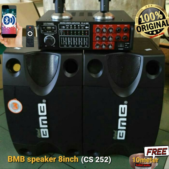 Jual Paket Sound Karaoke Speaker 8 Inch Bmb Cs 252 Amplifier Bluetooth