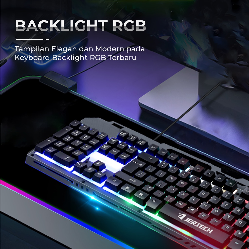 Jual JERTECH Keyboard Gaming Kabel Usb K910 Lightning Full Size LED ...