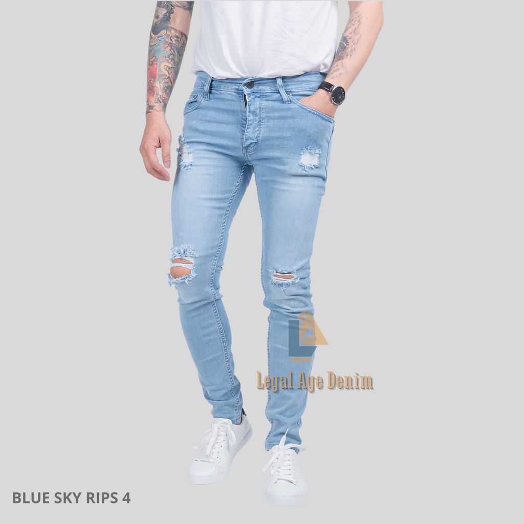 Jual LA Ripped Jeans Collection Soft Skinny Jeans Stretch (Jeans