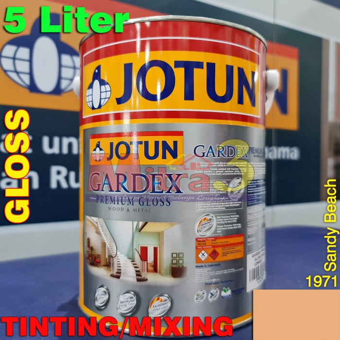 Jual Cat Kayu Besi Jotun GARDEX Premium GLOSS Liter Sandy Beach Shopee Indonesia