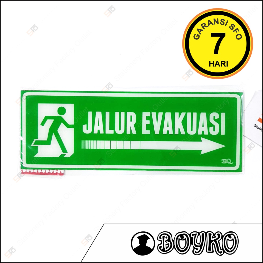 Jual Akrilik Arah Jalur Evakuasi Acrylic Sign Standard 25cm X 9cm