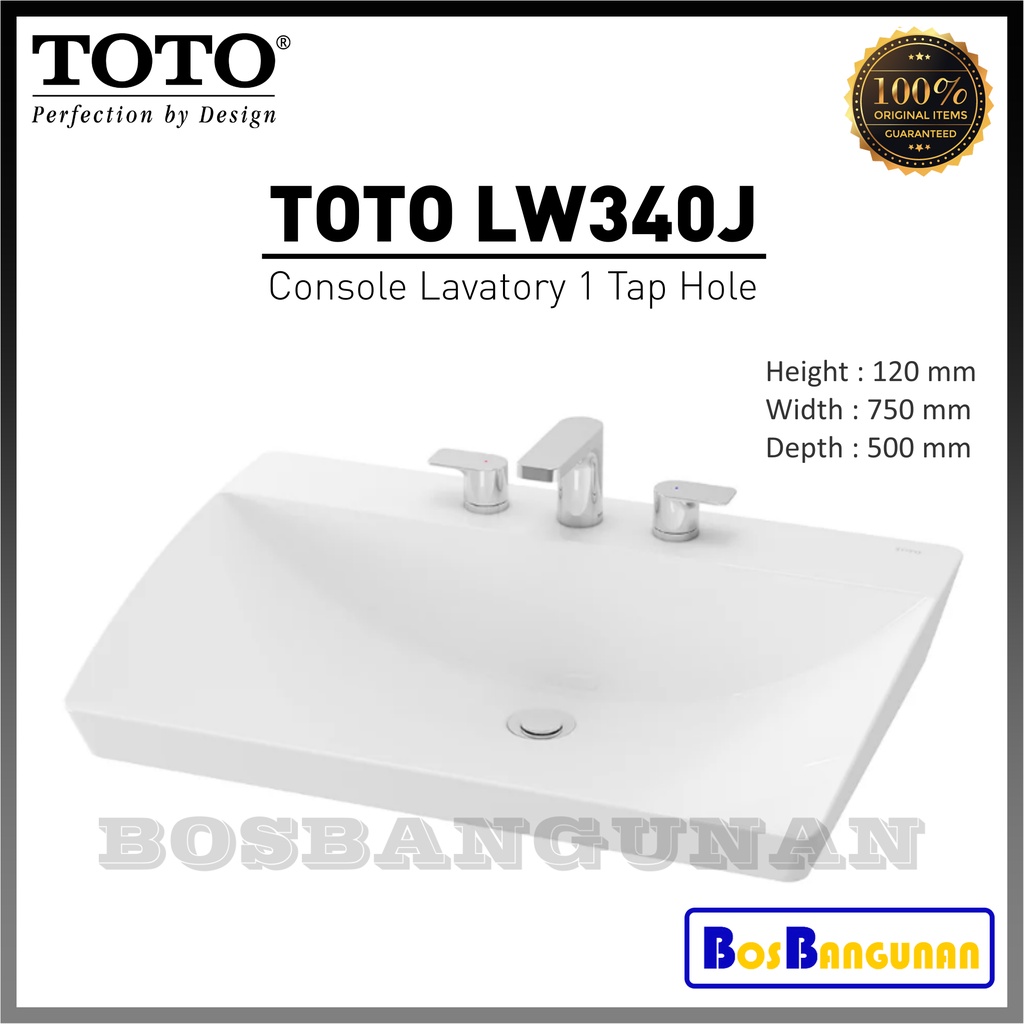 Jual Wastafel Counter TOTO LW 340 J / Washtafel Meja TOTO LW340J ...