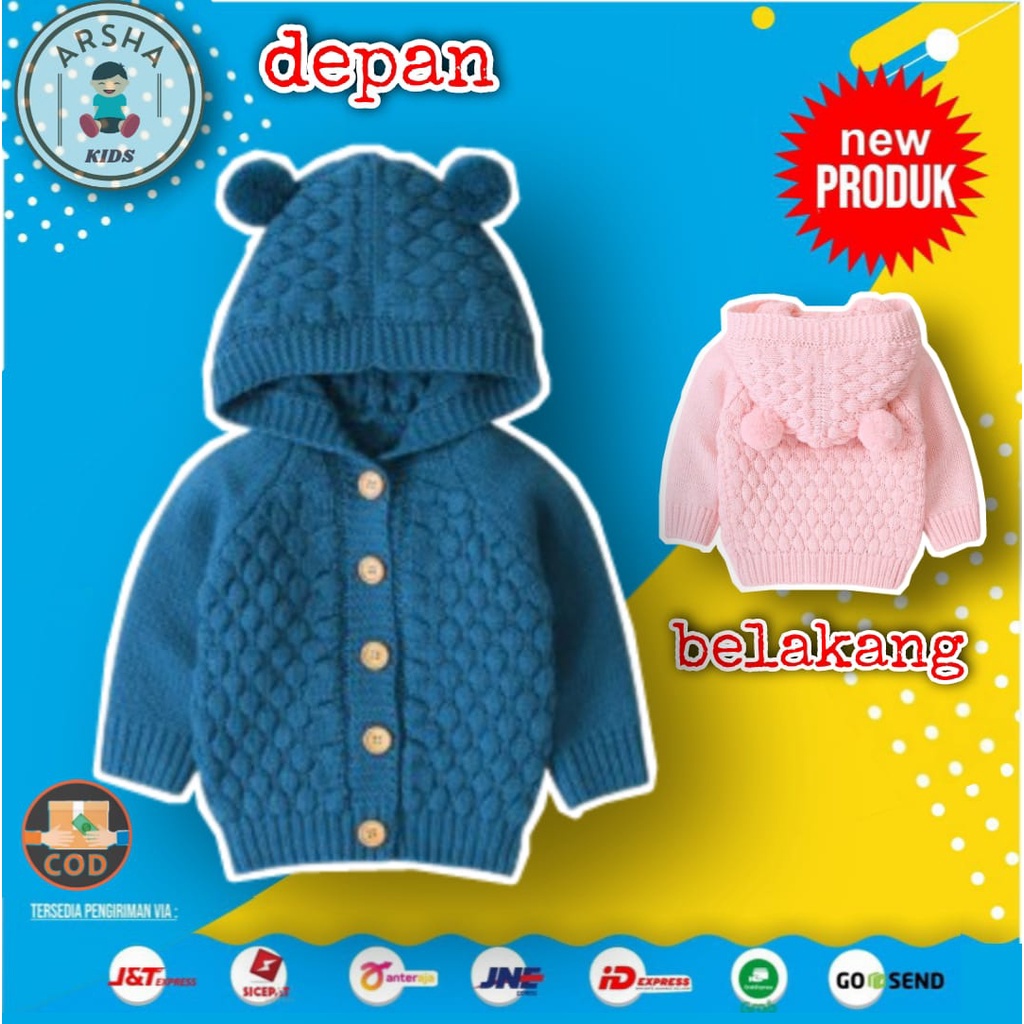 Jual Sweater Rajut Anak Laki Laki Perempuan Unisex Cardigan Rajut Anak ...