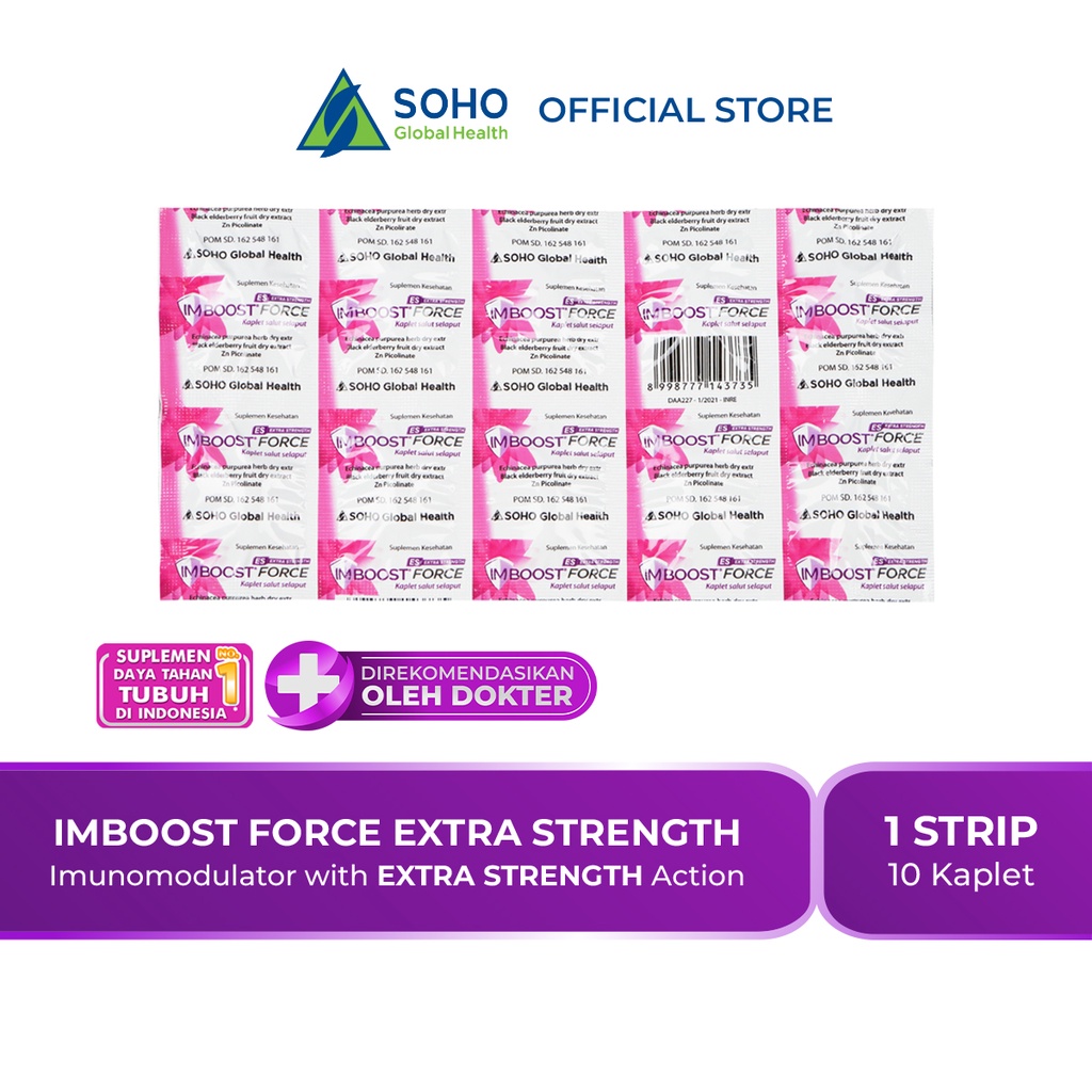 Imboost Force Daya Tahan Tubuh Extra Strength 1 Strip Isi @10 Kaplet