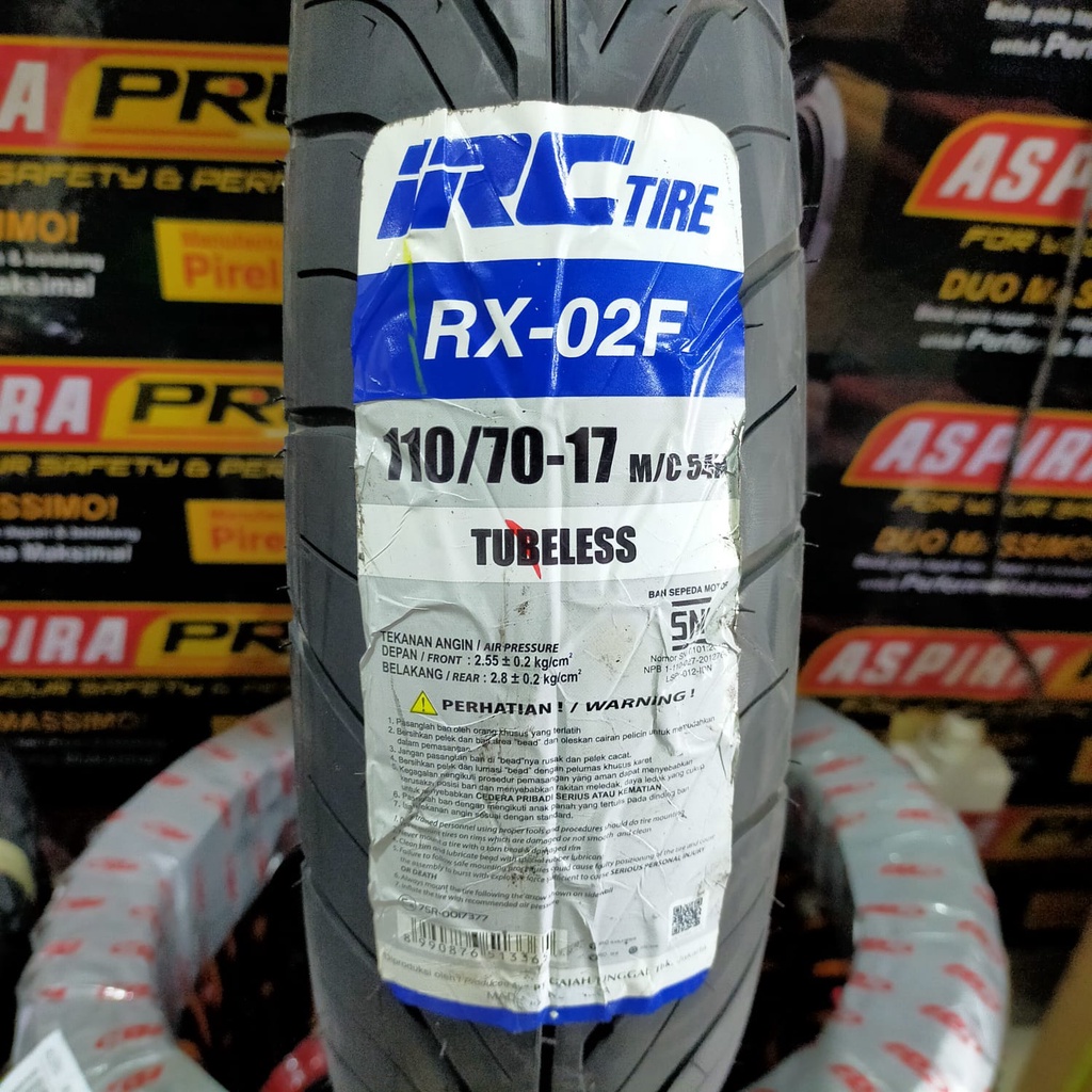 Jual Ban Motor IRC RX 02 F 110 70 120 70 Ring 17 Tubeless Free Pentil ...