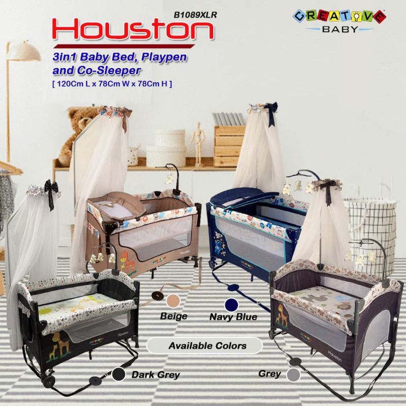 Jual Tempat Tidur Ranjang Bayi Creative Baby Box B1089XLR Houston 3in1 ...