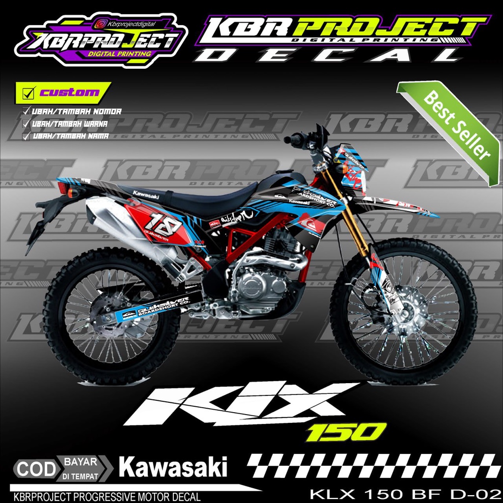 Jual KLX 150 BF STIKER MOTOR KEREN DECAL STIKER FULL BODY LIS VARIASI ...