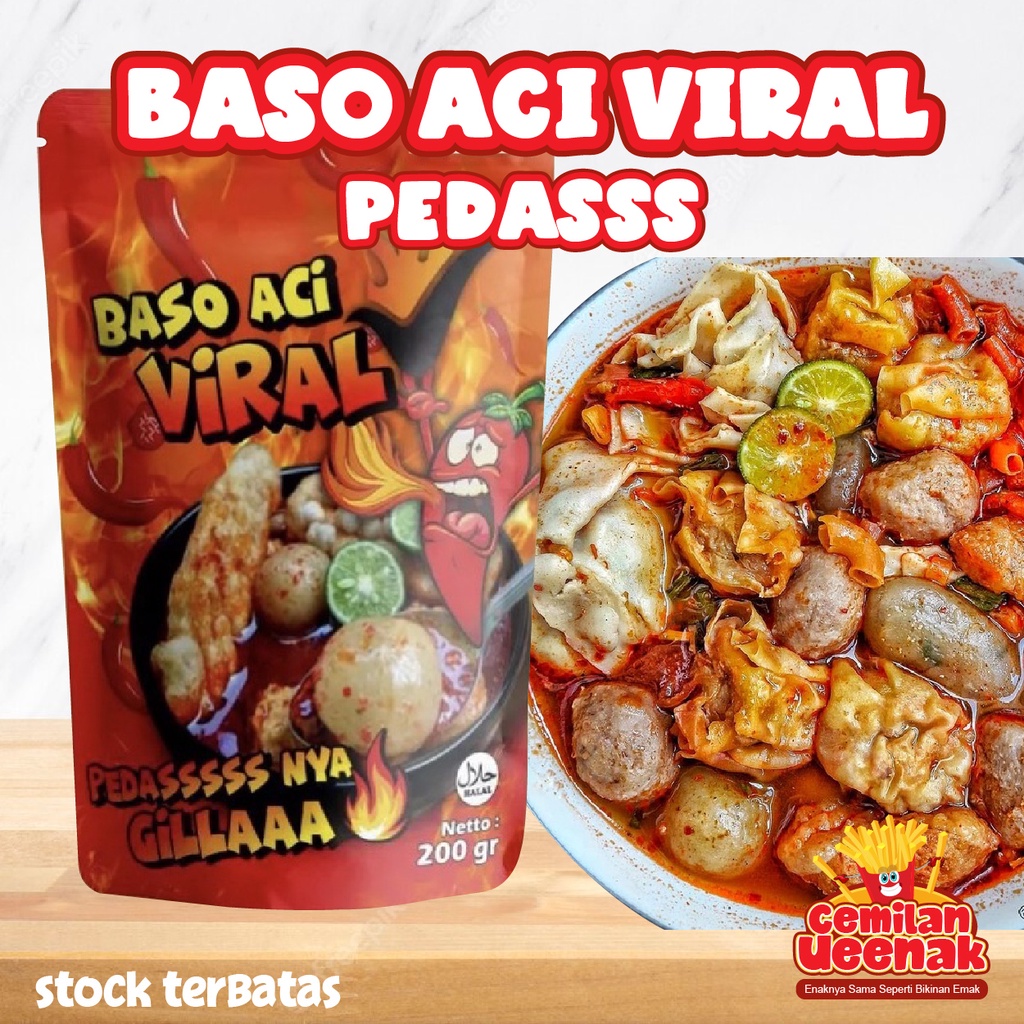 Jual Baso Aci Viral Isi Ayam Suwir Sambal Geprek Khas Garut Shopee