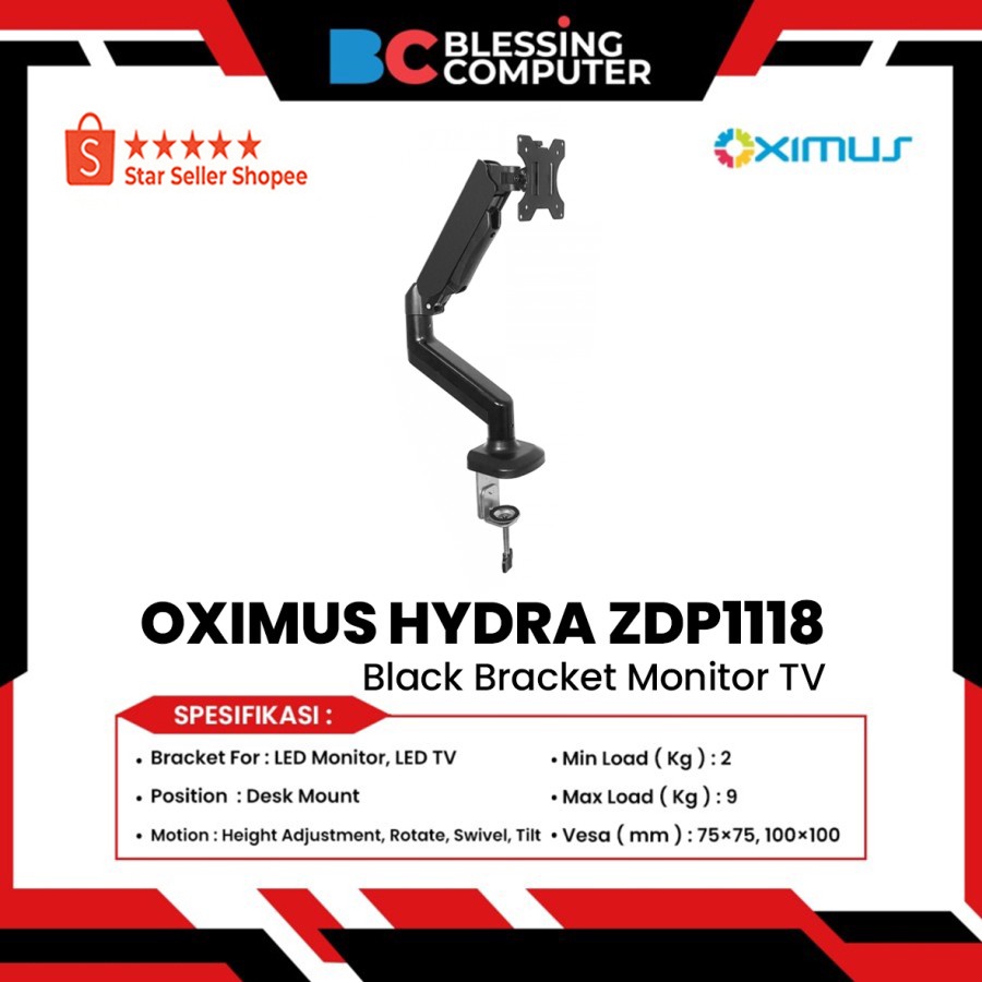 Jual Oximus Hydra Zdp Black Bracket Monitor Tv Shopee Indonesia