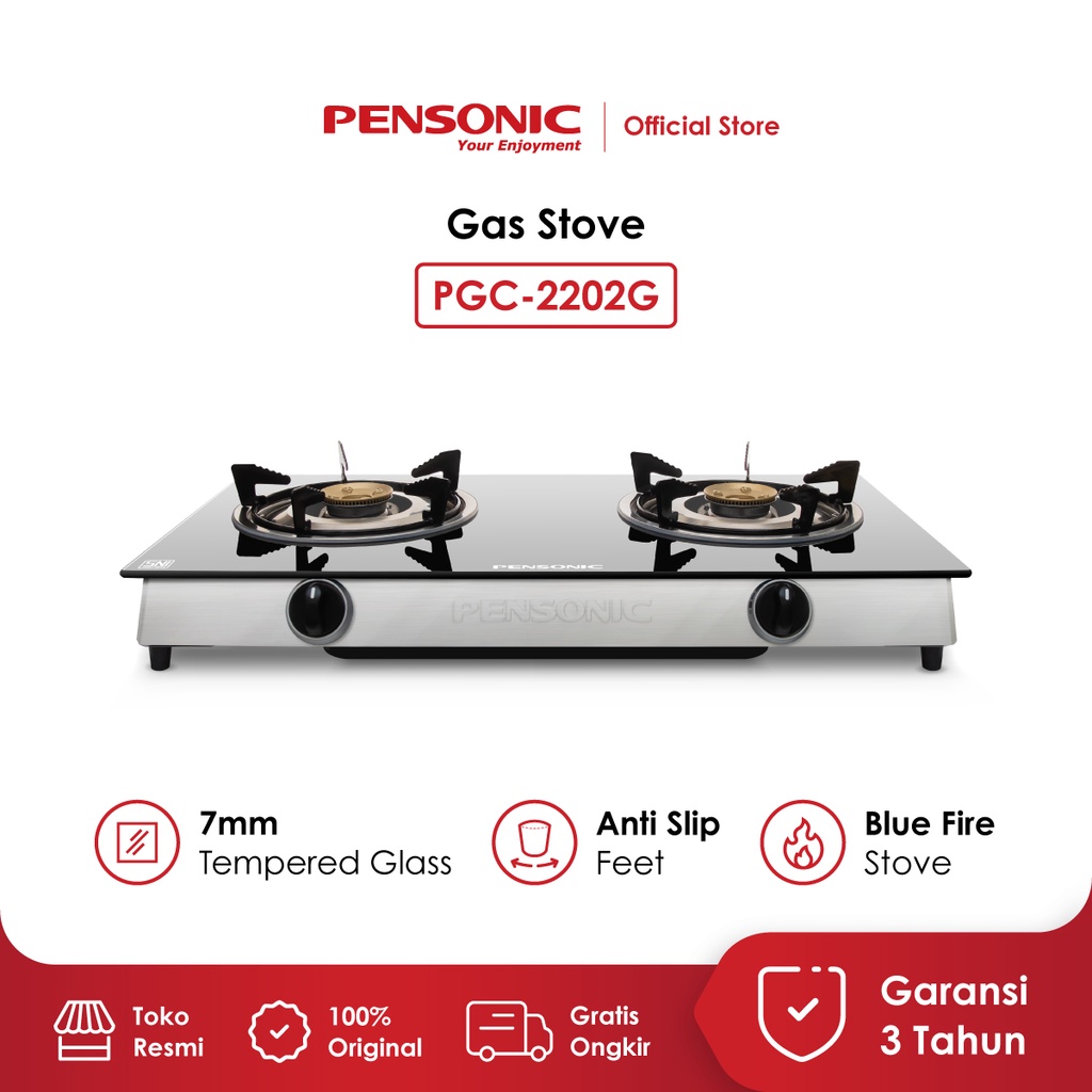 Jual PENSONIC Gas Stove Black/ Kompor Gas Hitam PGC2202G Shopee