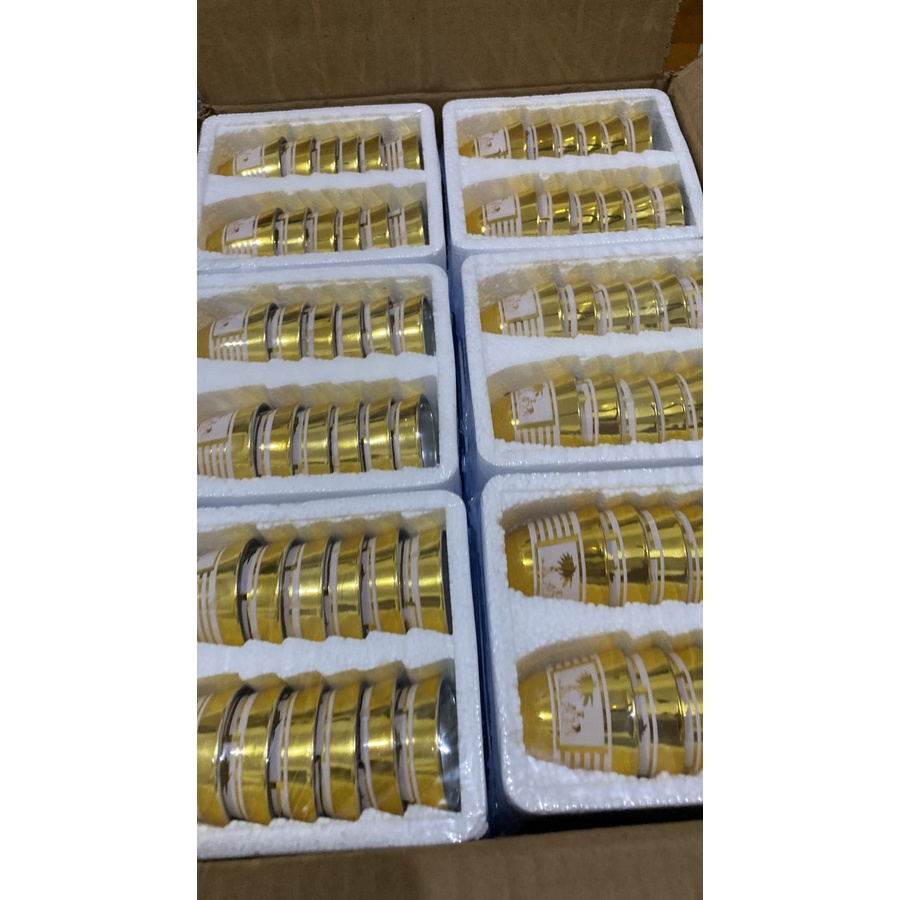 Jual Gelas Air Zamzam Gold Cangkir Kaca Set 12 Pcs Gelas Cucing Arab Premium Untuk Oleh Oleh 2399