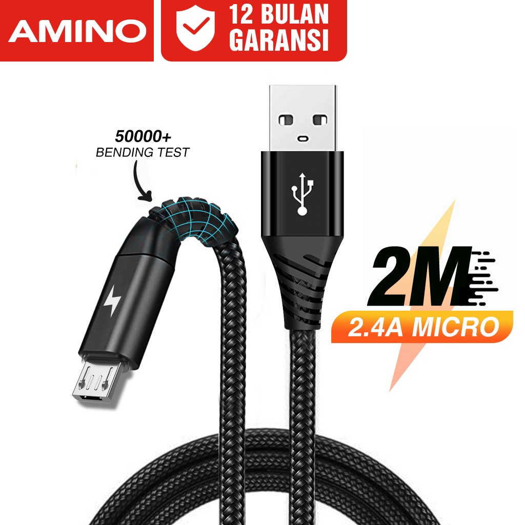 Jual AMINO 2M Micro USB / TYPE C Cable Universal Android Kabel Data ...