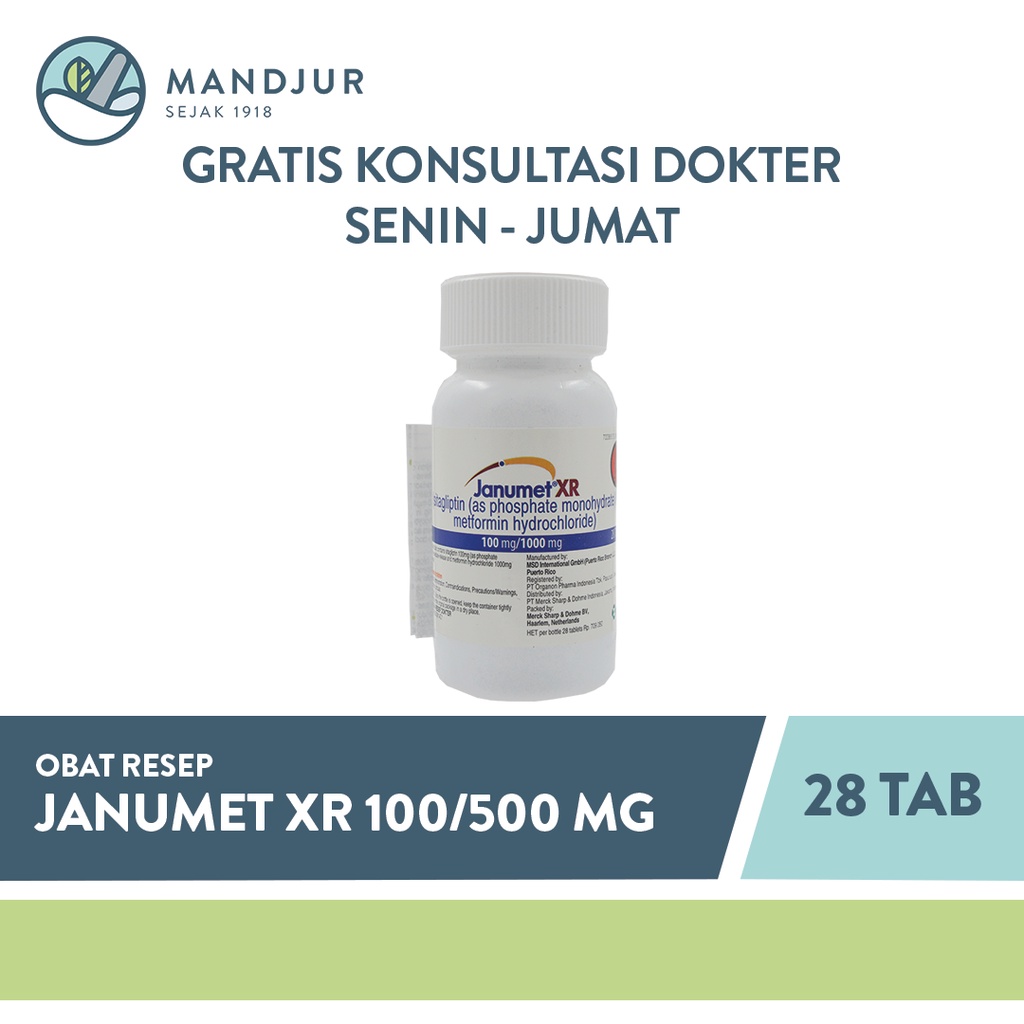 Jual Janumet XR 100mg/1000 mg 28 Tablet Shopee Indonesia
