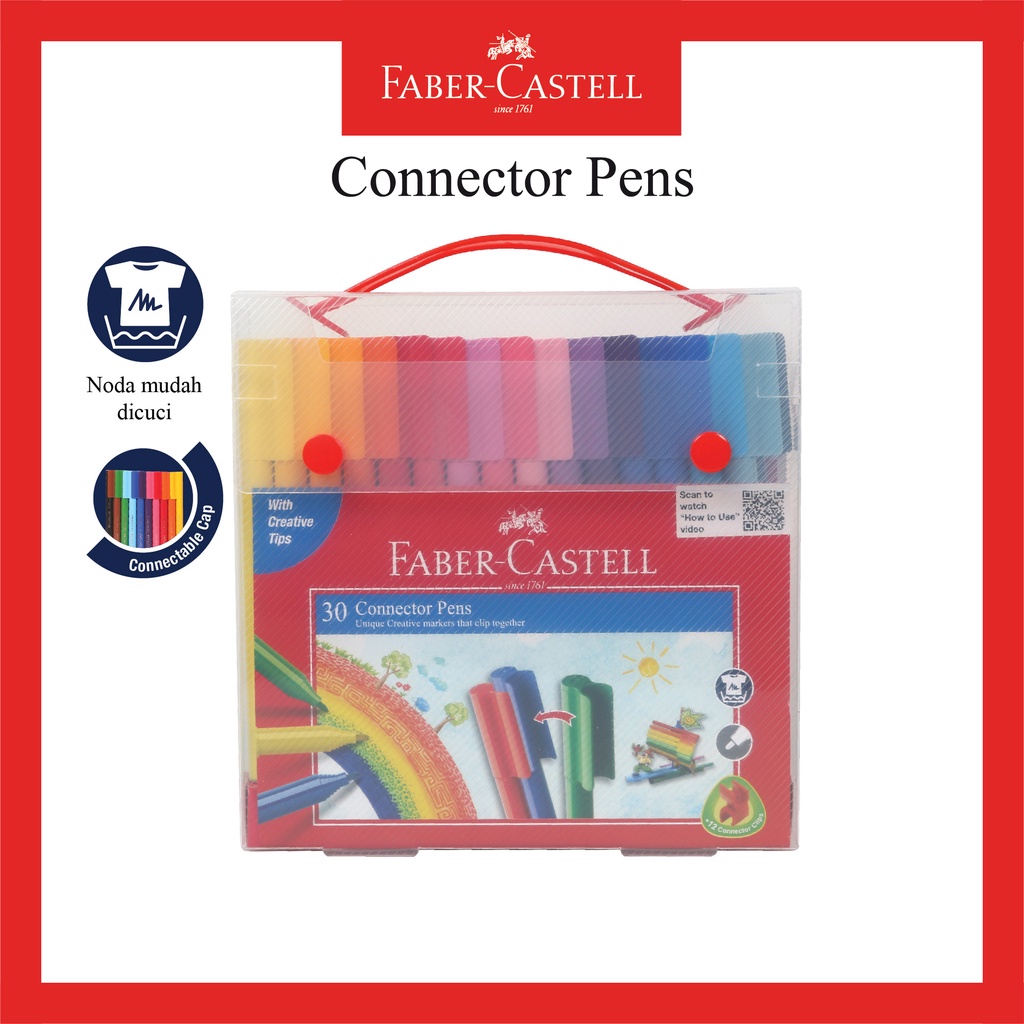 Jual FaberCastell Connector Pen Gift Pack 30 Warna Shopee Indonesia