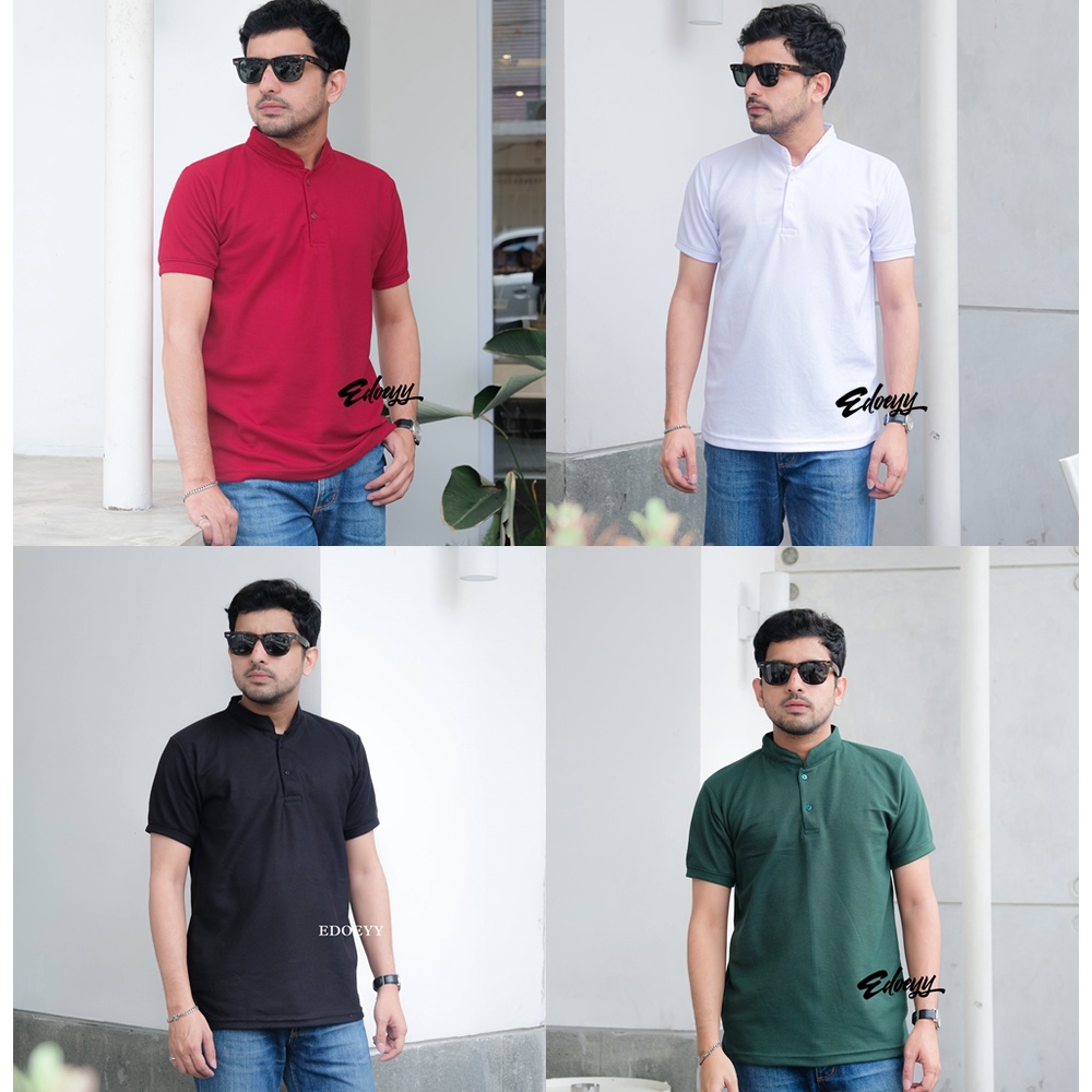 Jual Kaos Polo Shirt Pria Kerah Shanghai Baju Berkerah Lengan Pendek