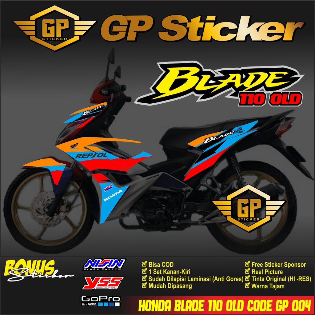 Jual STIKER MOTOR HONDA BLADE 110 R OLD - STICKER STRIPING MOTOR HONDA ...