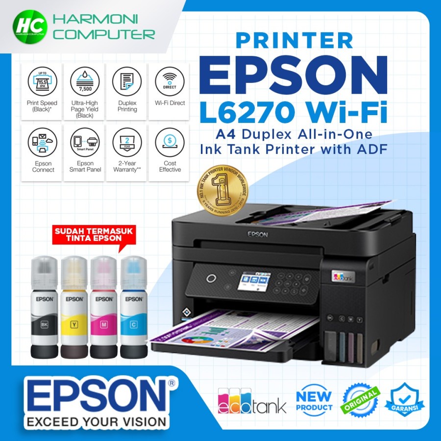 Jual Printer Epson EcoTank L6270 A4 WiFi Duplex AllinOne Ink Tank ADF Shopee Indonesia