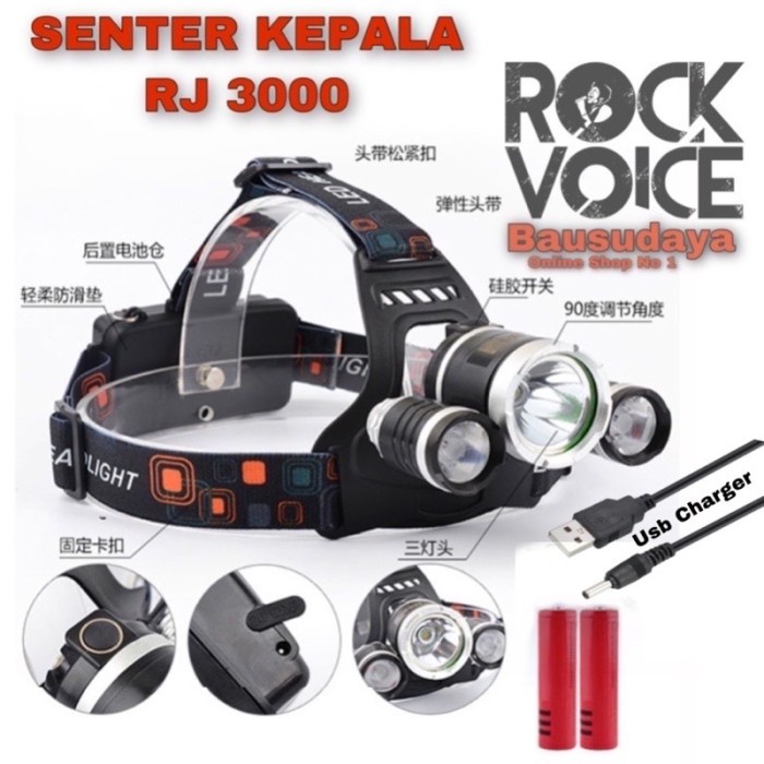 Jual [Senter] Senter Kepala Headlamp Rj 3000 Hitam [Lamp] | Shopee ...
