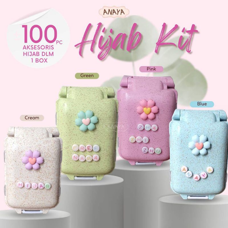 Jual ANAYA Hijab Kit Kotak Jarum Pentul Unik Custom Nama | Shopee Indonesia