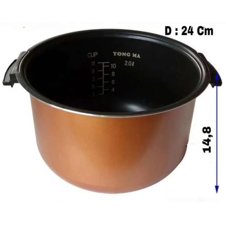 Jual Panci Teflon Inner Pot Magic Com Yong Ma 2 Liter (NON WING) / WING ...