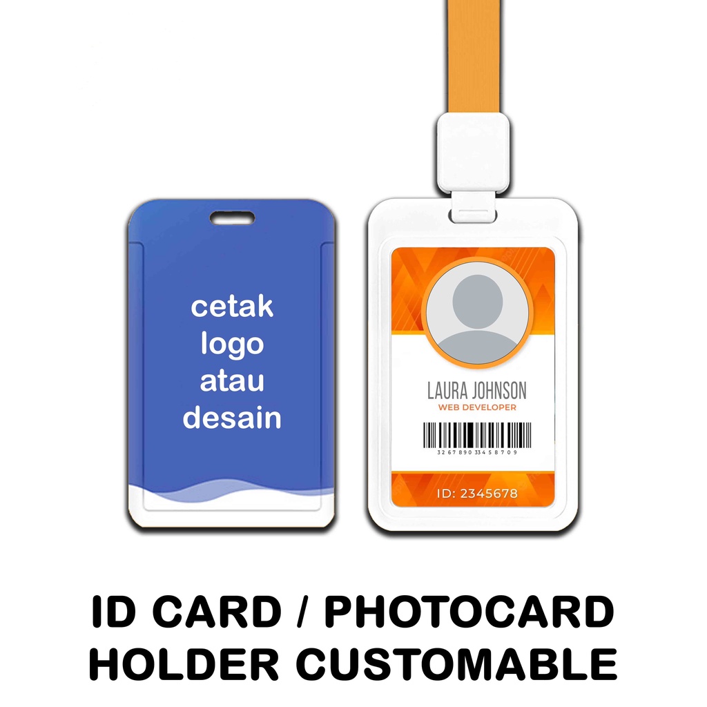 Jual custom id card holder bahan pvc tidak termasuk tali shopee indonesia