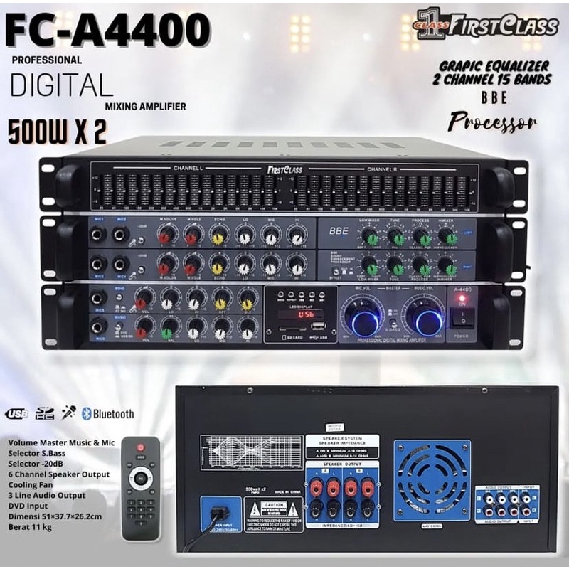 Jual Amplifier Firstclass A 4400 | BBE processor 4400 100% ORI | Shopee ...