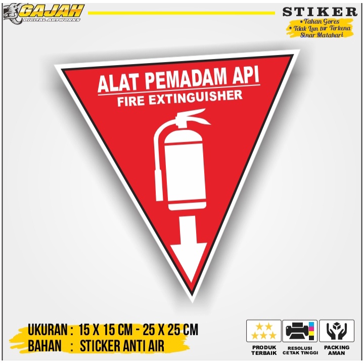 Jual Stiker Sign K3 Rambu Safety Segitiga APAR / Label Simbol Segitiga ...