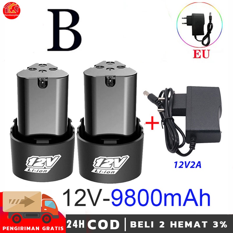 Jual Baterai Mesin Bor Cas Volt Mah Cordless Drill Charger