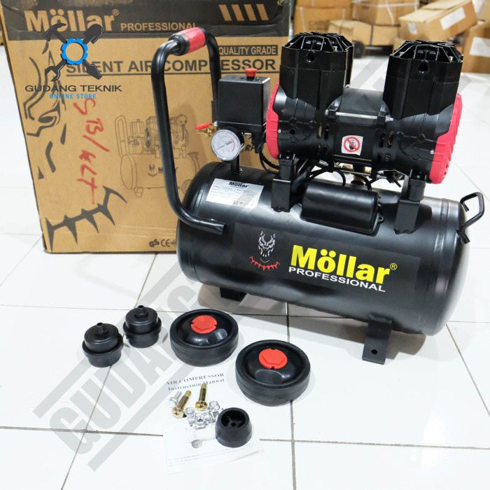 Jual Mesin Kompresor Angin Tanpa Oli 25 Liter 1 HP MLR-AC1525BPR MOLLAR ...