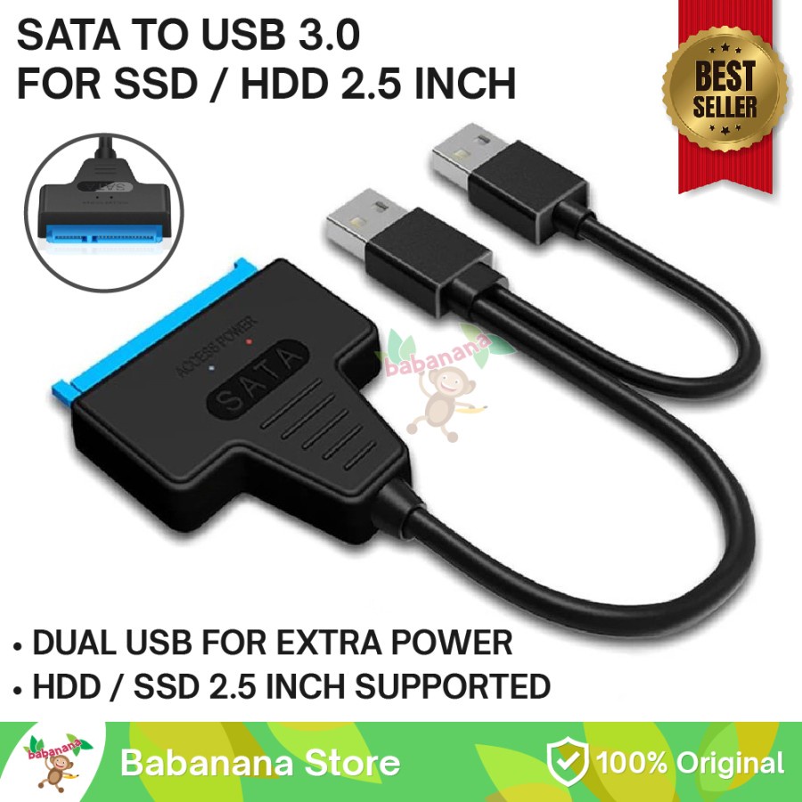 Jual SATA TO DUAL USB 3.0 SSD HDD 2.5 INCH KABEL KONVERTER ADAPTER ...